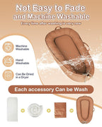 Baby Lounger - Infant Lounger for Newborn 0-24 Months, Pure Cotton Breathable Baby Nest Lounger Cover, Newborn Essentials for Baby Boys & Girls, Co Sleeper Portable Baby Bed for Home and Travel