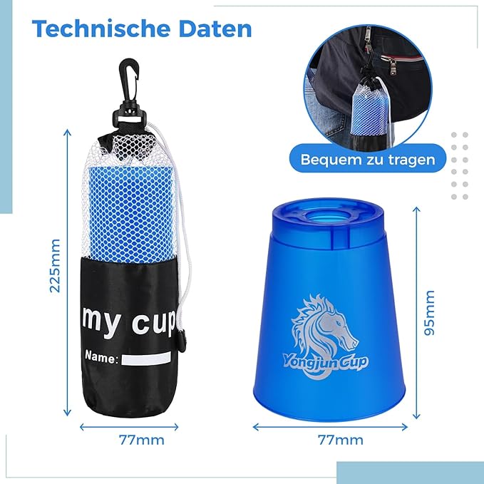 yeesport 24 Pcs Sport Stacking Cups, Sport Training Game for Challenge Competition, Plastic Stacking Cups, Classic Family Game for Kids and Adults, Blue+Green