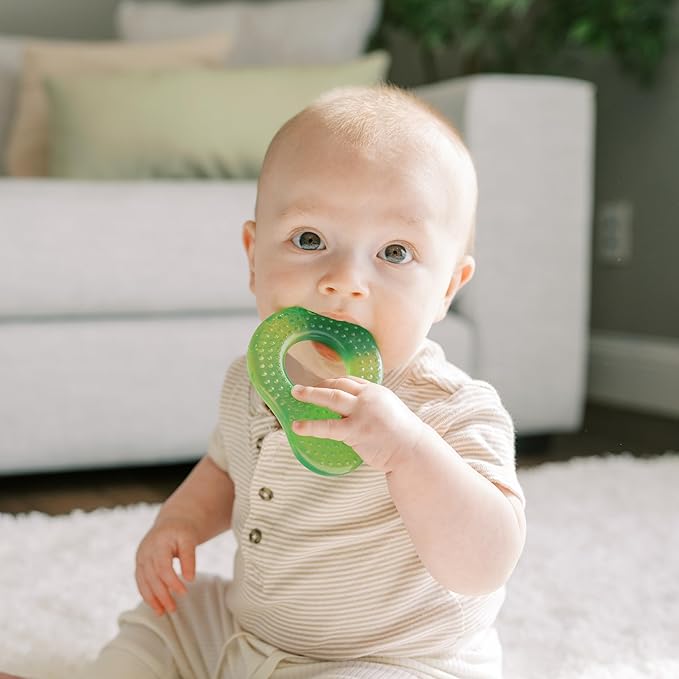 Dr. Brown's AquaCool Water-Filled Teether, Cooling Teether Toy for Babies, Soothes Sore Gums, Avocado Toast Shapes, BPA Free, 3m+, 2-Pack