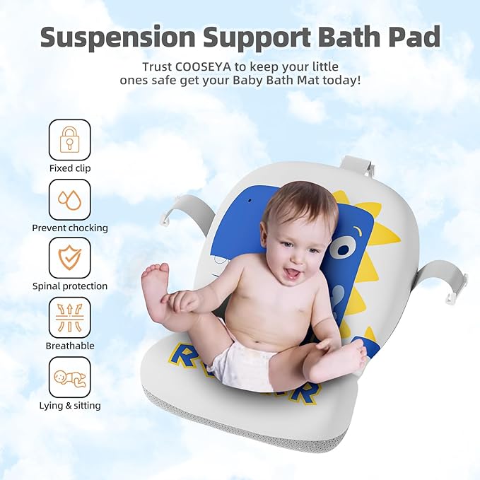 Collapsible Baby Bathtub for Newborn, Foldable Baby Bath Tub with Thermometer & Soft Floating Cushion & Drain Hole, Portable Travel Infant Bath Tubs for Newborns to Toddlers 0-36 Months Boy,NavyBlue