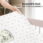 KeaBabies 2-Pack Baby Crib Sheets for Boys, Girls - 52x28 Viscose Derived from Bamboo Toddler Bed Sheets Neutral, Fitted Crib Mattress Cover for Standard Baby Bedding, Soft & Cozy(Nibbles/Bruce)