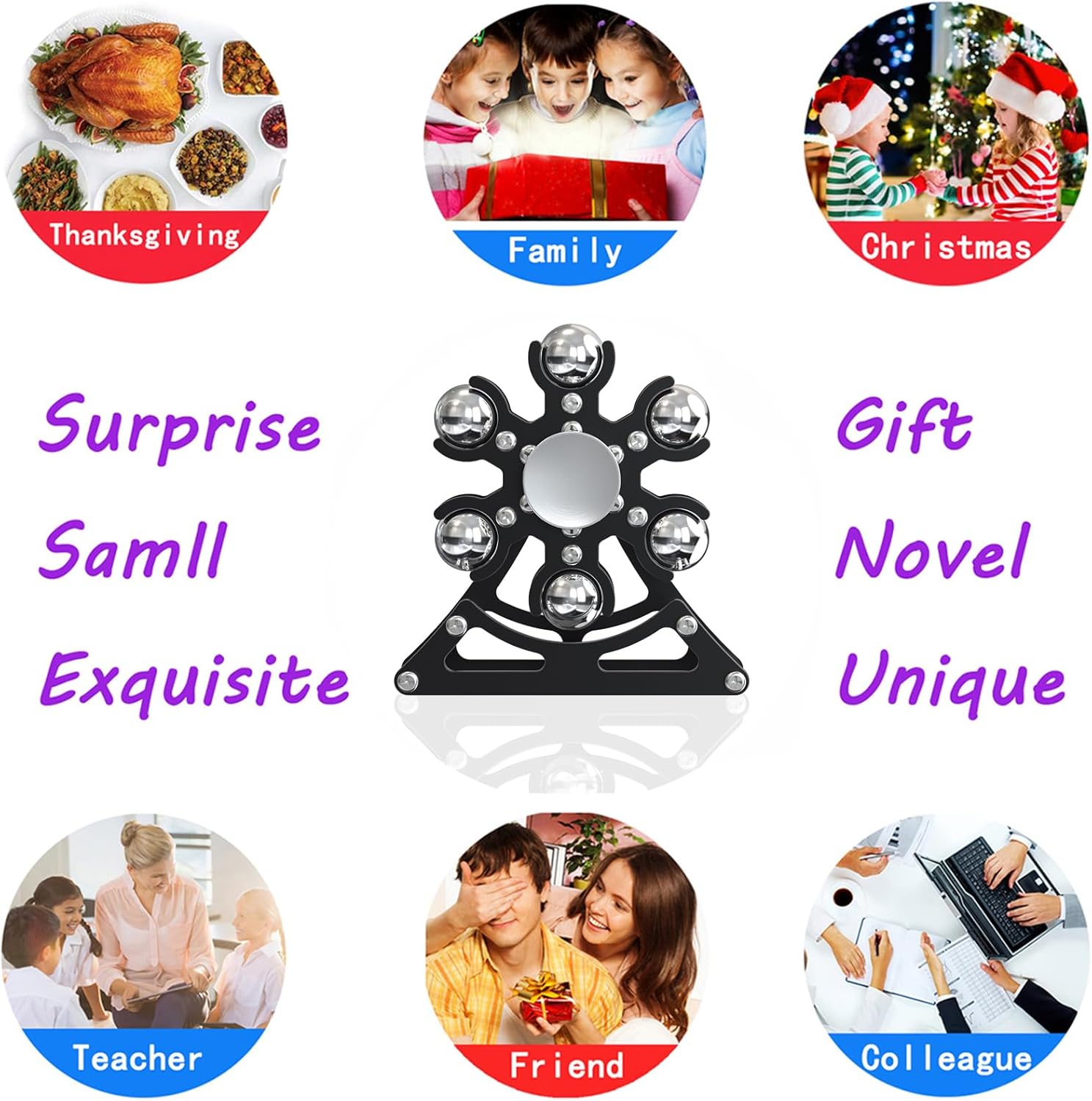 Desk-Fidget-Toys for Ferris-Wheels-Spinner: 4mins Kinetic-Metal-Spinner, Cool-Gadgets-Stuff for Kid Children Teen Adult EDC-Toy, ADHD Tools Stress Relief for Office Home School Men Woman Christmas