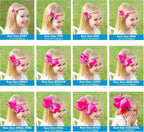 Wee Ones Girls' Plain Wrap Classic Grosgrain Hair Bows on a WeeStay No-Slip Hair Clip, Handmade, Wide King, Light Pink