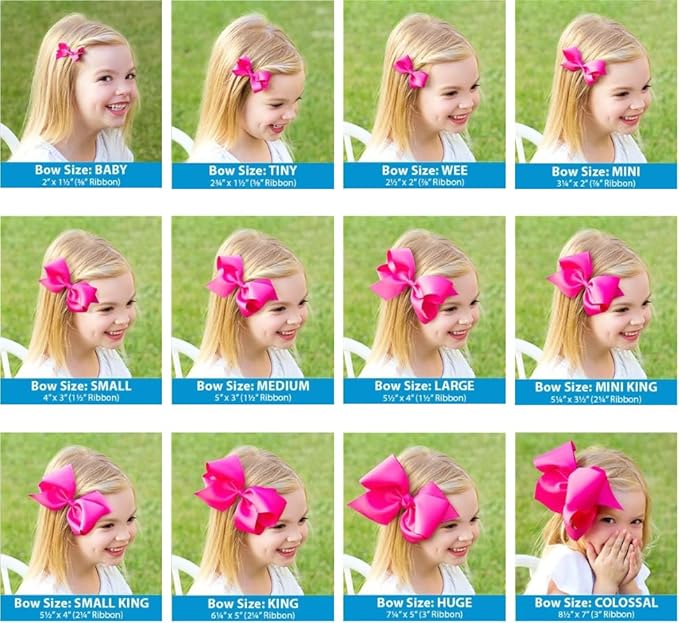 Wee Ones Girls' Premium Hair Bow with Knot Wrap Center on a WeeStay No-Slip Hair Clip, Size Mini King, Color White