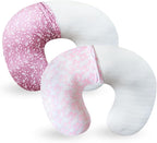 Nursing Pillow with 2 Piece Removable Ultra Soft&Stretchy Cover,Nursing Pillows for Breastfeeding,Tummy time and Baby Sitting Support,Leaves Pattern