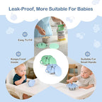 2 Pack Snack Cups for Toddlers Spill Proof - Detachable Stainless Steel Toddler Snack Cups with Silicone Lids & Handles - Dishwasher Safe Baby Snack Containers for Mess-Free Snacking (Blue and Green)