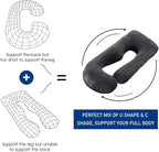 cauzyart Pregnancy Pillows for Sleeping U-Shape Full Body Pillow and Maternity Support - for Back, HIPS, Legs, Belly for Pregnant Women with Removable Washable Cover(Black)