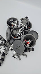 Articulated Racoon with Trash Can 3D Printed Racoon Trashcan Raccoon Raccoon Toy Articulated Racoon Fidget Toy for Kids (Raccoon with CAN)