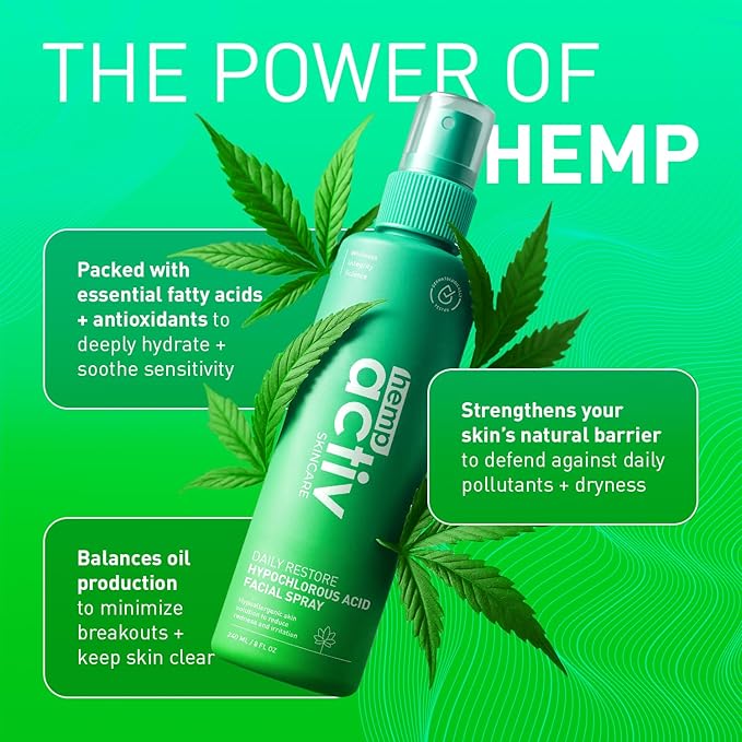 Hypochlorous Acid Spray for Face & Skin – Post-Workout Gentle HOCL Facial Cleanser for All Skin Types – After Workout Face Spray, Body Mist – Hydrating, Soothing & Calming Skincare – 8 Fl Oz