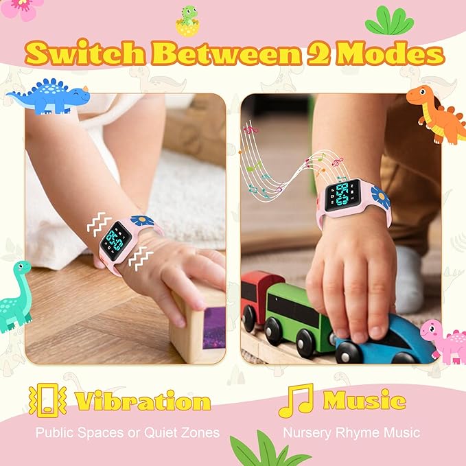 Potty Training Watch for Toddlers with Countdown, Magnetic Charging, Flashing Lights, Fun Music or Vibration Alerts - Waterproof Interactive Toilet Training Reminder for Boys & Girls Ages 2-9