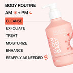Pacifica Glow Baby Brightening Body Wash – Vitamin C & AHA Exfoliating Body Wash for Glowing Skin, Moisturizing Daily Shower Gel for Dull Dry Skin, Niacinamide & Kakadu Plum, Vegan, 10 oz