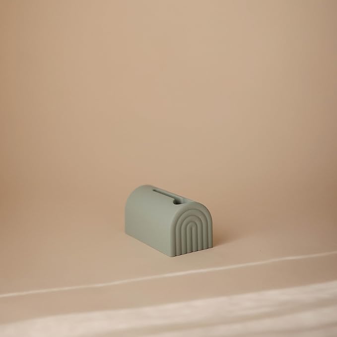 mushie Bath Spout Cover | Soft Silicone Bathtub Faucet Safety Guard for Kids | Universal Fit (Cambridge Blue)