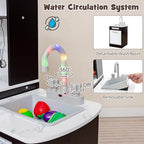 Costzon Kids Kitchen Playset, Pretend Cooking Toys w/Washing Basin, Real Lights & Sounds, Microwave, Oven, Blackboard, Ice Maker, Range Hood, Stoves, 2-PieceCorner Wooden Play Kitchen for Kids 3+