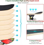 Easy_Way Complete Skateboards- Standard Skateboards for Beginners Kids Boys Girls Teenager- 31''x 8''Canadian Maple Cruiser Pro Skate Board, Skateboards