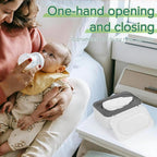 Baby Wipes Dispenser, Wipes Case Baby Wipe Holder Keeps Wipes Fresh, Non-Slip, Easy Open & Close (Gray)