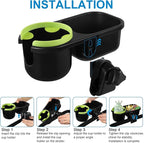 Accmor Stroller Cup Holder with Tray, Universal Cup Holder, Bike Bottle Holder, 361° Rotatable Large Caliber Drinks Holder for Stroller, Bike, Wheelchair, Walker