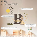 CRYPTONITE Personalized Name Jungle Animals Vinyl Wall Decor I Nursery Wall Decal for Baby Boy & Girl Decoration I Stickers for Kids I Multiple Options for Customization (B. Giraffe)