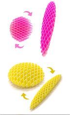 Fidget Toys ， Fidget Worm Toy,Stress Relief Fidget Toys for Kids&Adults,Elastic Mesh Toys,Sensory Slug Fidget Toy,Resistance Fidget Toys,Anxiety Relief Toys (Pink+Yellow)