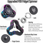 FREELOVE Metal Fidget Spinner for Adults, Upgraded Fox, Stainless Steel Fidget Toys, High Spin Long Spinning Finger Gyro, Small Mini Fidget Block, Silent Bearings EDC for Men Anxiety Cool