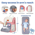 PILLANI Baby Diaper Bag Backpack - Large Bag for Boys & Girls, Waterproof Diaper Backpack - Travel Diaper Bags w/Changing Pad, Baby Registry Search & Shower Gifts - Essentials Must Haves Newborn Stuff