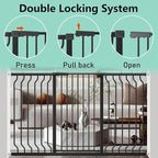 ALLAIBB Black 40.55" Extra Tall Wide 29.92-46.85" Baby Gate Pressure Mounted Walk Through Child Kids Safety Toddler Tension Pet Dog Gates with Extension for Doorways Kitchen