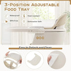 BABY JOY Convertible Baby High Chair, 3 in 1 Wooden Highchair/Booster/Chair with Removable Tray, Adjustable Legs, 5-Point Harness, PU Cushion and Footrest for Baby, Infants, Toddlers (Beige)