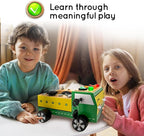 Toddler Montessori Busy Board - Wooden Educational Toy with Lights, Switches, Relay, Key, Bulbs, Sensory Board on Wheels - Preschool Motor Skills Learning Activities - Christmas & Birthday Gift