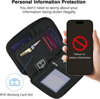 MoKo Family Passport Holder for 5, RFID Blocking Passport Wallet for Men Women, Travel Wallet Holder with Multiple Compartments, Travel Document Organzier for Cards, ID, Tickets, Keys, Black