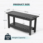 35" Shower Bench, Waterproof Poly Lumber Shower Stool for Shaving Legs, Shower Chair Seat Holds up to 400lbs, Bathroom Bench for Inside Shower, Non-Slip (Grey)