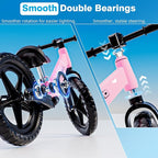 Ridego 12 or 14 Inch Balance Bike for Kids 2-6 Year Old,Lightweight Kids Bike with Adjustable Seat, Push Bicycle with Air Rubber Tires，Ride-on Toys Birthday Gift