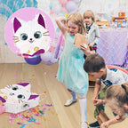 WERNNSAI Cat Piñata - Kitten Mermaid Birthday Party Decorations Kids Mermaid Pinata with Blindfold and Bat for Girls Summer Under the Sea Birthday Party Supplies Game Set
