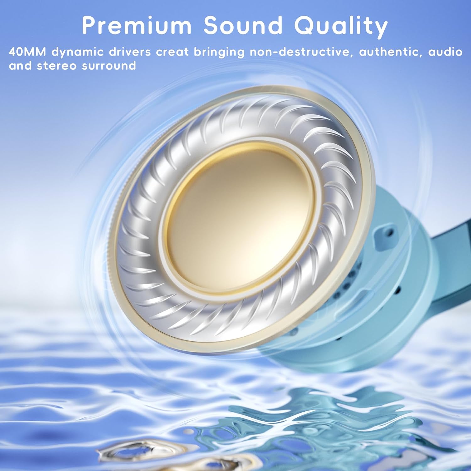 Kids Headphones, Wired Headphones for Kids Over Ear with Microphone, 85/94dB Volume Limiter Headphone for Girls Boys, Foldable Headphone for Learning & Entertainment, Gradient Green