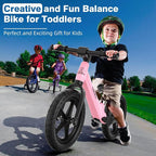Ridego 12 or 14 Inch Balance Bike for Kids 2-6 Year Old,Lightweight Kids Bike with Adjustable Seat, Push Bicycle with Air Rubber Tires，Ride-on Toys Birthday Gift