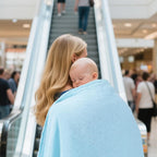 Muslin Swaddle Blankets, Nursery Receiving Blanket for Newborn, Baby Swaddle Wrap Soft Silky & Breathable, 3 Packs, 47 X 47In (White & Blue 3 Pieces)