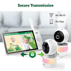 LeapFrog 2-Camera Color Night Vision Video Baby Monitor with 7" HD 720p Display, Split Screen, 360 Pan & Tilt, 8X Zoom, Night Light, Humidity & Temperature Sensor, Up to 1000ft Long Range: LF920-2HD