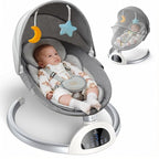 Electric Baby Swing and Portable Bluetooth Infants Swing with Music Speaker, 5 Sway Speeds, 3 Seat Positions, and Remote Control for Indoor Use Boy Girl