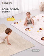 Baby Play Mat 71x79 Inch, 2 in 1 Fabric & XPE Dual-Sided Design Foldable Play Mats for Babies and Toddlers, Waterproof & Anti-Slip Baby Mat for Floor, Portable Baby Foam Crawling Mat with Travel Bag