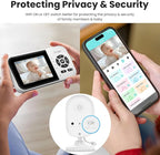 Smart Video Baby Monitor,2.8" Display & 1080p Camera,WiFi/No WiFi Modes,Cry Detection,2-Way Audio Talk,VOX/ECO,Feeding Timer,Temperature Sensor,Night Vision,8 Lullabies, Supports 4 Cameras