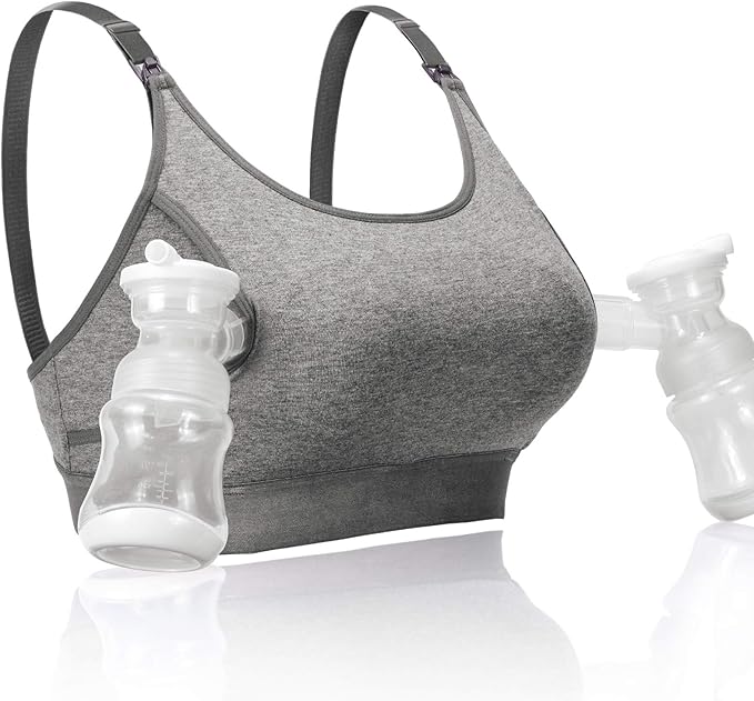 Momcozy Hands Free Pumping Bra, Adjustable Breast-Pumps Holding and Nursing Bra, Pumping & Nursing Bra in One
