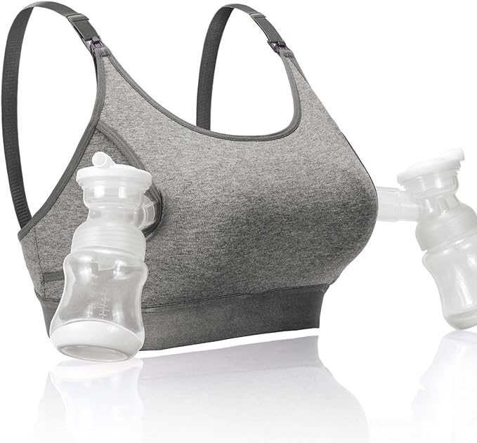 Momcozy Hands Free Pumping Bra, Adjustable Breast-Pumps Holding and Nursing Bra, Pumping & Nursing Bra in One