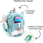 Toddler Backpack Leash - Baby Walking Harness & Anti-Lost Wrist Tether - Kids Backpack 5 Storage Pockets and 2 Adjustable Child Leashes for Kids 1, 2,3,4,5,6,7 Years Old - Ultra-Soft - Unicorn