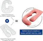 Pregnancy Pillows for Sleeping, U Shaped Full Body Maternity Pillow with Removable Cover - Support for Back, Legs, Belly, HIPS for Pregnant Women(Pink)