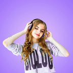 Lorelei X6 Over-Ear Headphones with Microphone, Purple-Black Lightweight Foldable & Portable Stereo Bass, Wired for Smartphone & Tablet, MP3 (1.45M No-Tangle)