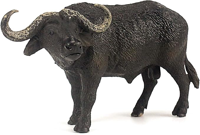 FUNSHOWCASE African Jungle Animals Buffalo Toy Figure Realistic Plastic Figurine Height 2.6-inch