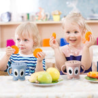 Silicone Snack Cups Food Container for Toddlers and Babies, Spill Proof Training Cup with Snack Cup Lid & Dust Proof Lid, Comes with a toy strap, Without BPA, Lead, or Phthalates (Ether & Sage)