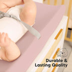 2-Pack Organic Changing Pad Covers for Girl, Boy, Neutral - 100% Cotton Changing Table Pad Cover, Soft Baby Nursery Diaper Changing Pad Sheets, Contour Changing Pads Liners, Change Pad Cover (Pastel)