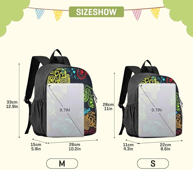Toddler Monster Truck Waterproof Mini Backpack Boys/Girls Cute Small Kindergarten Pre School Bag (S)
