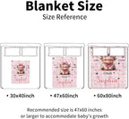Personalized Baby Blankets for Girls, Custom Name Pink Highland Cow Pattern Baby Blanket, Soft Minky Dot Blanket for Newborns and Toddlers, Ideal for Baby Showers Christmas Brithday Gifts