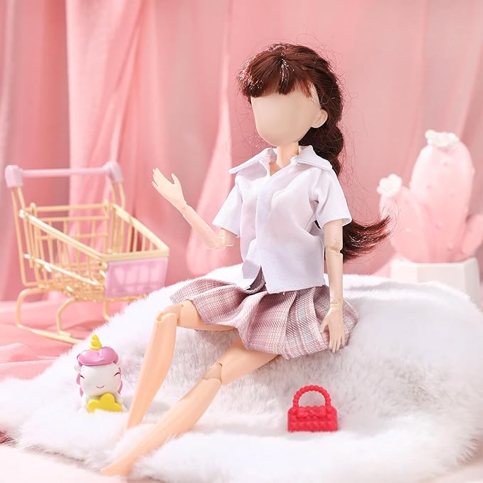 Bencailor 8 Pieces Summer Doll Clothes for 11.8 Inch Doll Accessories Shirt Skirts Dress Outfit Clothing for Birthday Gift(Novel)