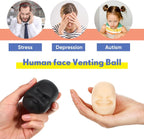 2 Pcs Funny Human Face Emotion Balls Fidget Sensory Toy Stress Relief Squeeze Ball Black Sulkiness and White Happy Decompression Anxiety Relief Toy for Adult Teen Christmas Stocking Filling Favor